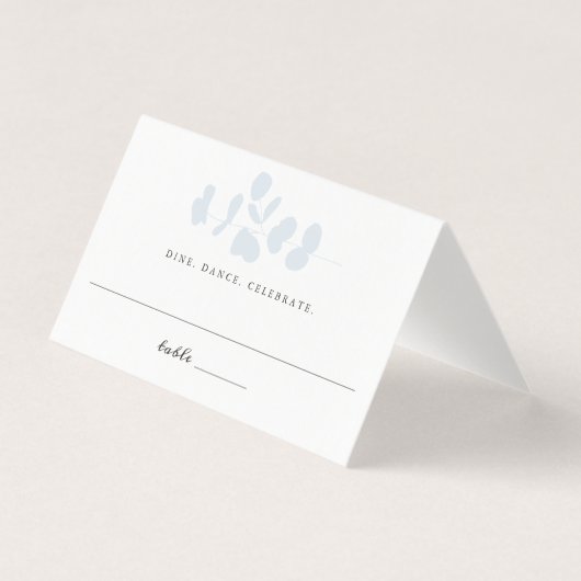 Silver Eucalyptus Branch Wedding Guest Escort Kaart (Voorkant)
