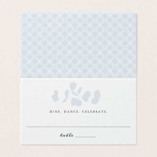 Silver Eucalyptus Branch Wedding Guest Escort Kaart (Buitenkant ongevouwen)