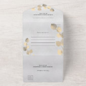 Silver Eucalyptus golden botanical bruiloft All In One Uitnodiging (Buitenkant)