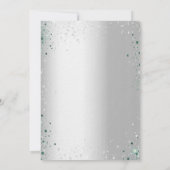 Silver eucalyptus greenery sparkle luxe bruiloft kaart (Achterkant)