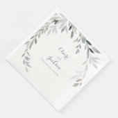 Silver Eucalyptus Greenery Square Dinner Napkins Servet (Hoek)