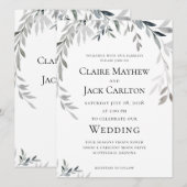 Silver Eucalyptus Greenery Wedding 2 Kaart (Voorkant / Achterkant)