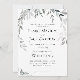 Silver Eucalyptus Greenery Wedding 2 Kaart