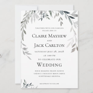 Silver Eucalyptus Greenery Wedding 2 Kaart