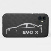 Silver Evo X Silhouette Logo Case-Mate iPhone Case (Achterkant (horizontaal))