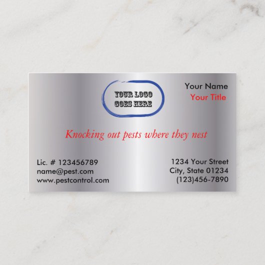 Silver Exterminator aan het Rescue Pest Con 2 Side Visitekaartje (Achterkant)