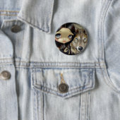 "Silver Eyed Wolf"-Button Ronde Button 5,7 Cm (In situ)