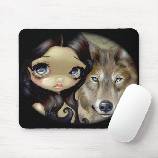 "Silver Eyed Wolf" Mousepad Muismat (Met muis)