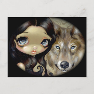 "Silver Eyed Wolf" Postcard Briefkaart