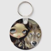 "Silver Eyed Wolf"-Sleutelhanger Sleutelhanger (Voorkant)