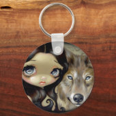 "Silver Eyed Wolf"-Sleutelhanger Sleutelhanger (Voorkant)