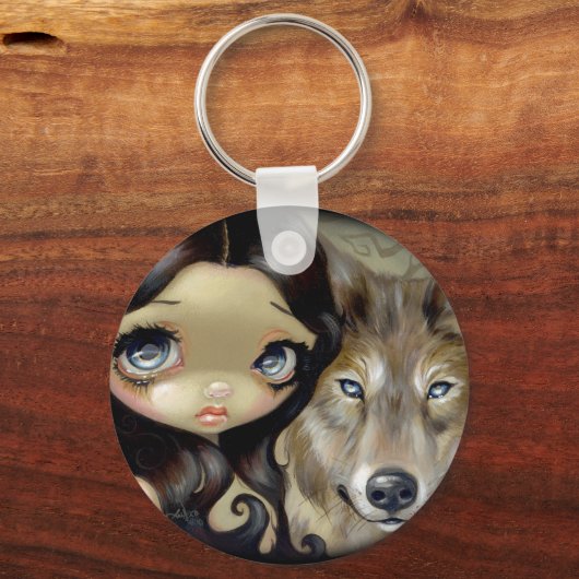 "Silver Eyed Wolf"-Sleutelhanger Sleutelhanger (Voorkant)