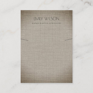 SILVER FABRIC FOLIE CANE TEXTURE KETTING VISITEKAARTJE