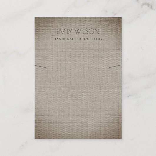 SILVER FABRIC FOLIE KAN KETTING TEXTURE WEERGEVEN VISITEKAARTJE (Voorkant)