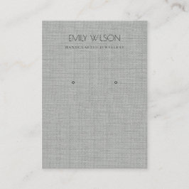 SILVER FABRIC FOLIE KAN TEXTURE EARRING DISPLAY VISITEKAARTJE