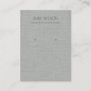 SILVER FABRIC FOLIE KAN TEXTURE EARRING DISPLAY VISITEKAARTJE