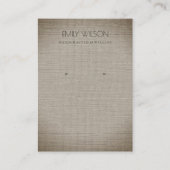 SILVER FABRIC FOLIE KAN TEXTURE EARRING DISPLAY VISITEKAARTJE (Voorkant)