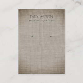 SILVER FABRIC FOLIE KAN TEXTURE EARRING DISPLAY VISITEKAARTJE