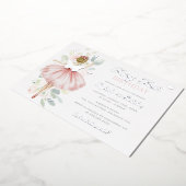 Silver Fairy Eerste 1e Verjaardag Vlinder Folie Uitnodiging (Gedraaid)