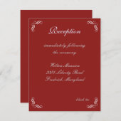 Silver Fairy Tale Reception Card (rood) Kaart (Voorkant / Achterkant)