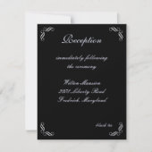 Silver Fairy Tale Reception Card (zwart) Kaart (Voorkant)