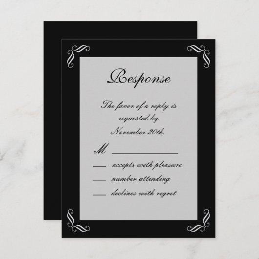 Silver Fairy Tale RSVP (Voorkant / Achterkant)
