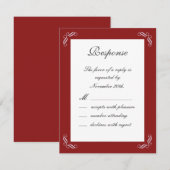 Silver Fairy Tale RSVP (rood) Kaartje (Voorkant / Achterkant)