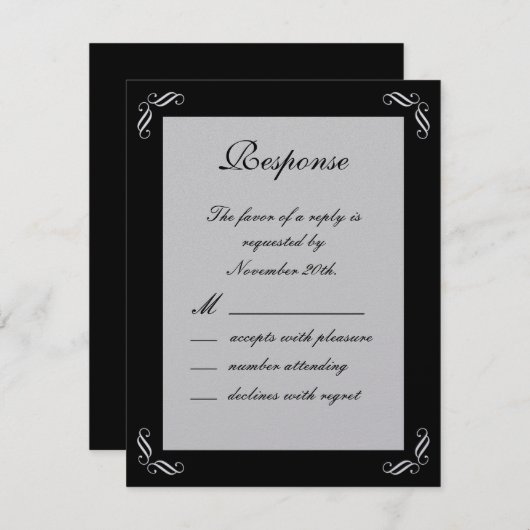 Silver Fairy Tale RSVP (zwart) (Voorkant / Achterkant)