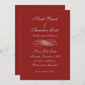 Silver Fairy Tale Save the Date (rood) (Voorkant / Achterkant)