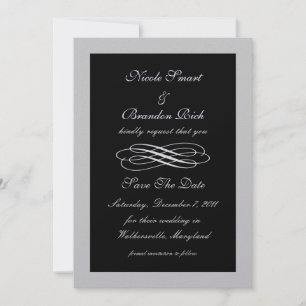 Silver Fairy Tale Save the Date (zwart)