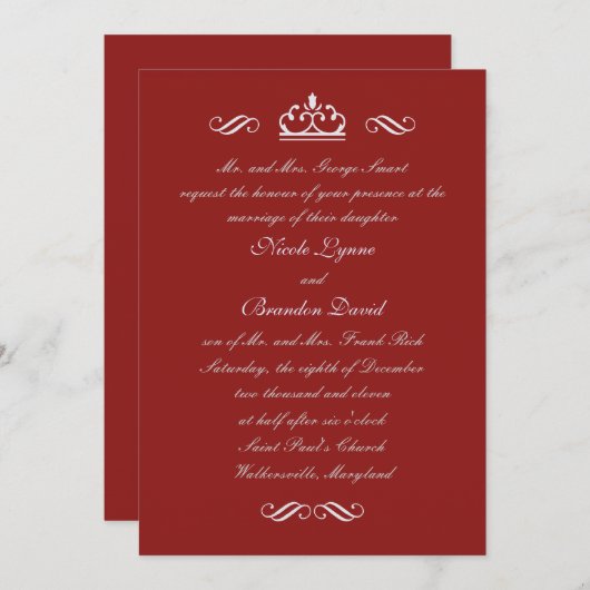 Silver Fairy Tale Wedding Invitation Kaart (Voorkant / Achterkant)
