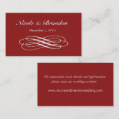 Silver Fairy Tale Wedding Website Kaart (rood) (Voorkant / Achterkant)