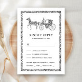Silver Fairytale Princess Carriage Weduwschap RSVP Kaartje