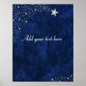 Silver Falling Stars Blue Poster (Voorkant)