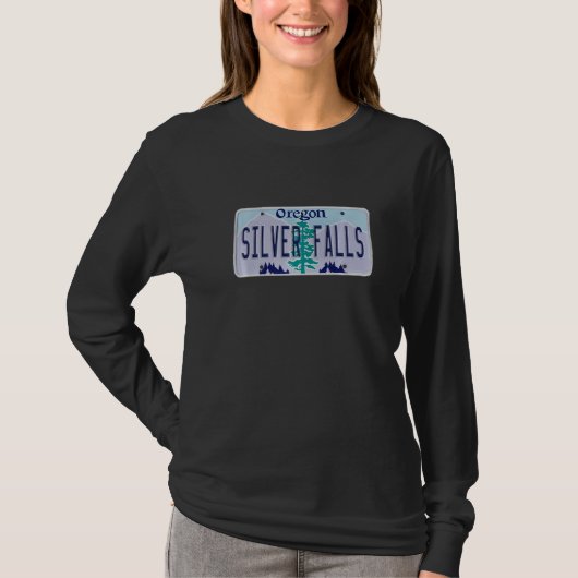 Silver Falls Oregon OR Neighborhood License Plate  T-shirt (Voorkant)