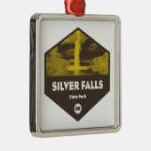 Silver Falls State Park Oregon Metalen Ornament (Rechts)
