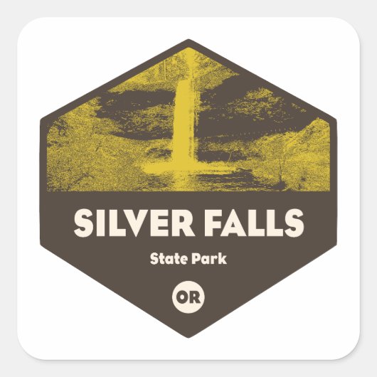 Silver Falls State Park Oregon Vierkante Sticker (Voorkant)