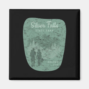 Silver Falls State Park Oregon Wandelen Retro Vint Magneet