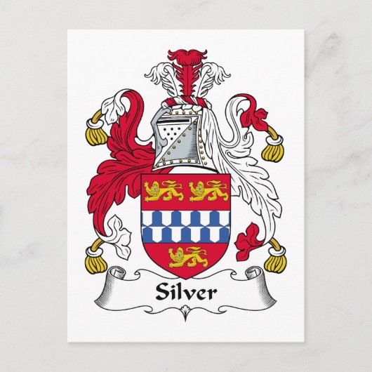 Silver Family Crest Briefkaart (Voorkant)