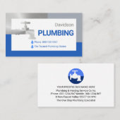 Silver Faucet Dripping Water Droplets Visitekaartje (Voorkant / Achterkant)