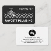 Silver Faucet On Rising Water Waves Visitekaartje (Voorkant / Achterkant)