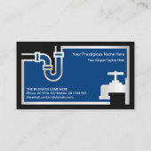 Silver Faucet Pipe Blue Flood Waters Plumber Visitekaartje (Achterkant)