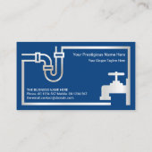 Silver Faucet Pipe Blue Water Plumbing Visitekaartje (Achterkant)