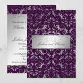 Silver {Faux} Divine | Eggplant Kaart (Voorkant / Achterkant)