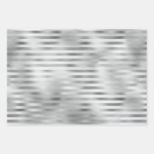 Silver Faux Foil Mix en Match 3 Inpakpapier Vel (Voorkant)