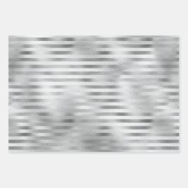 Silver Faux Foil Mix en Match 3 Inpakpapier Vel