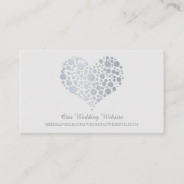 Silver Faux Folie Hart Bruiloft Website Kaart