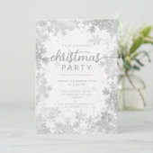 Silver Faux Folie Snowflakes Kerstfeest Kaart (Staand voorkant)