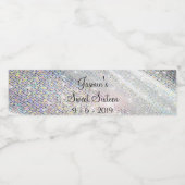 Silver, Faux Folie, Sweet Sixteen, Aangepast Waterfles Etiket (Enkel label)