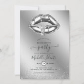 Silver Faux Glitter Bachelorette Party Kaart (Voorkant)